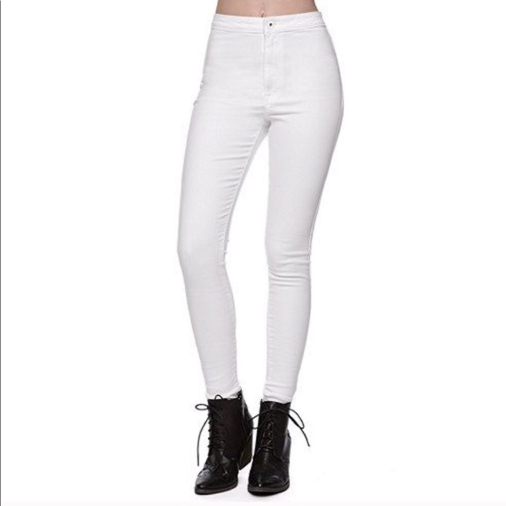 White High-Waist Skinny Jeans